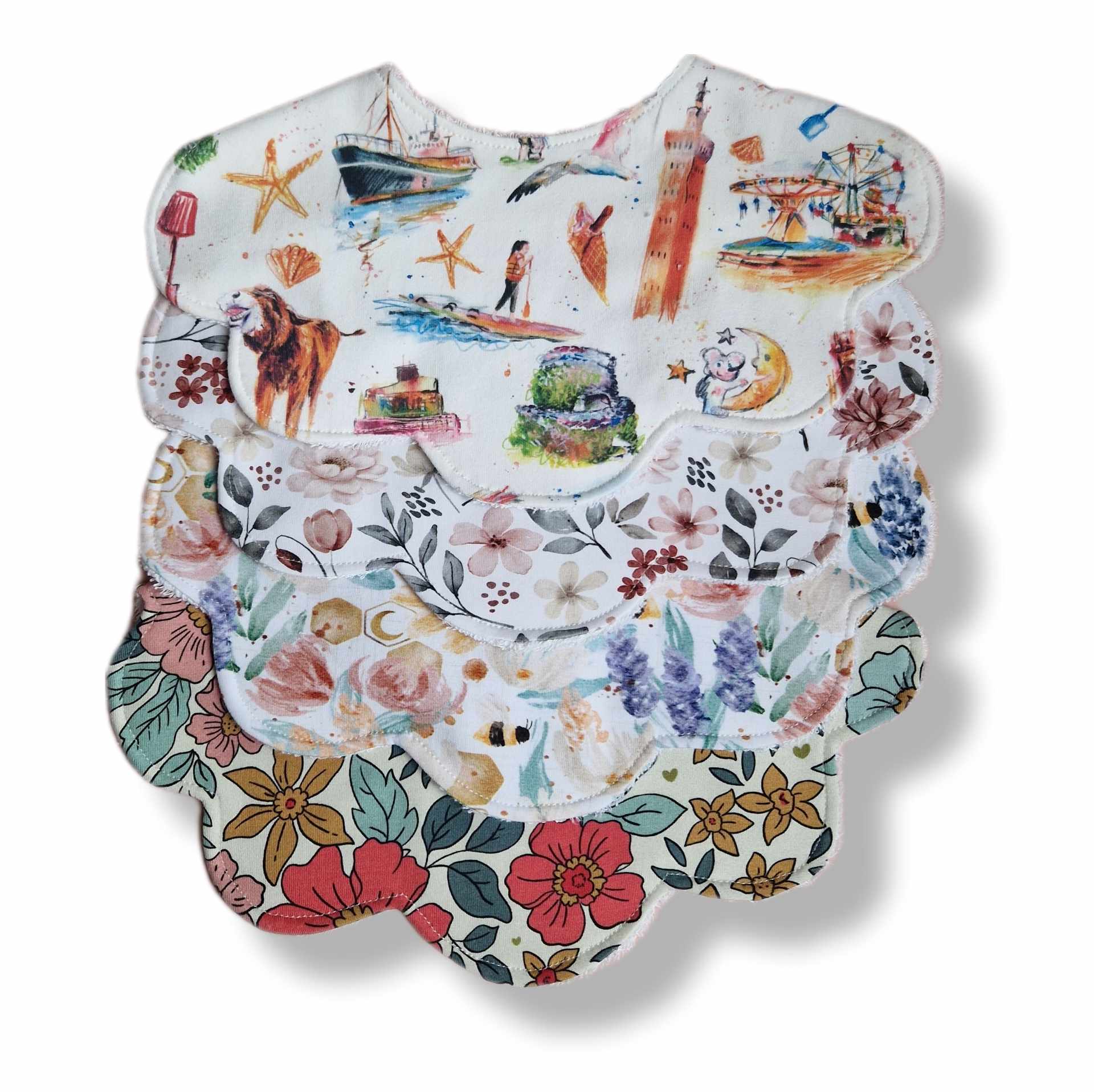 Handmade Scalloped Bibs